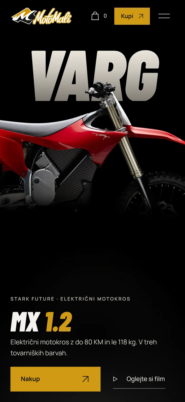 Mobilna različica strani E-MotoMali VARG.